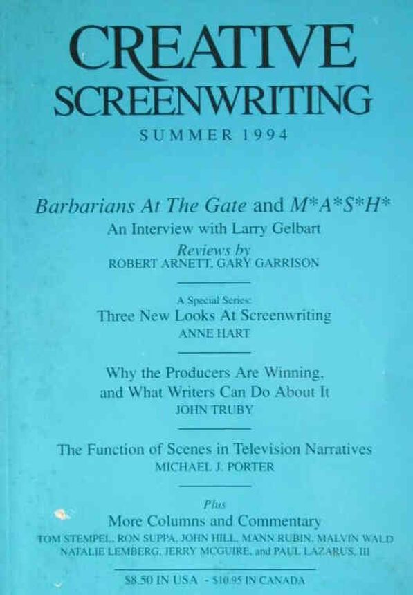 CREATIVE SCREENWRITING magazine side cover Issue 2  Vol 1 # 2 Summer 1994