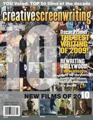 CREATIVE SCREENWRITING magazine side cover  Vol 17 # 1 January/February 2010