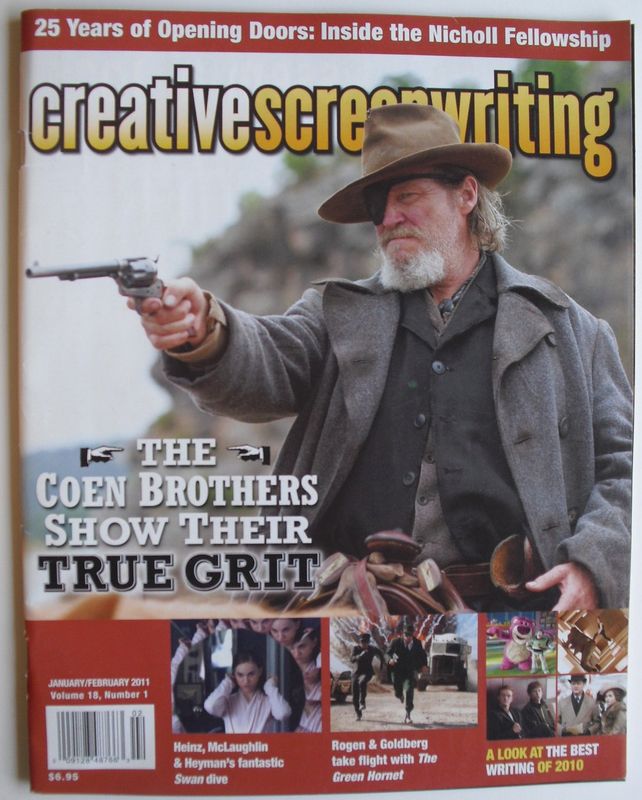 CREATIVE SCREENWRITING magazine side cover  Vol 18 # 1 January/February 2011