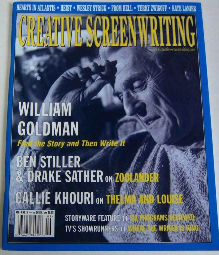 CREATIVE SCREENWRITING magazine side cover Issue 39  Vol 8 # 5 September/October 2001