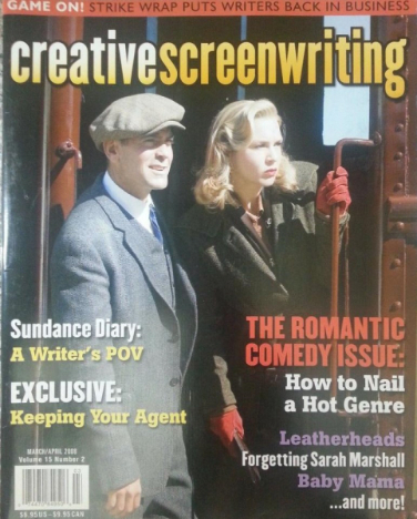 CREATIVE SCREENWRITING magazine side cover  Vol 15 # 2 March/April 2008
