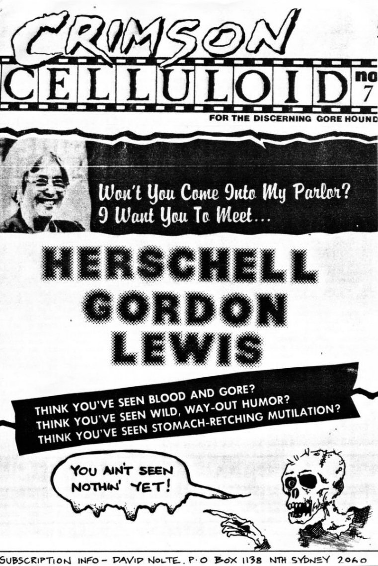 CRIMSON CELLULOID magazine side cover Issue 7   1989