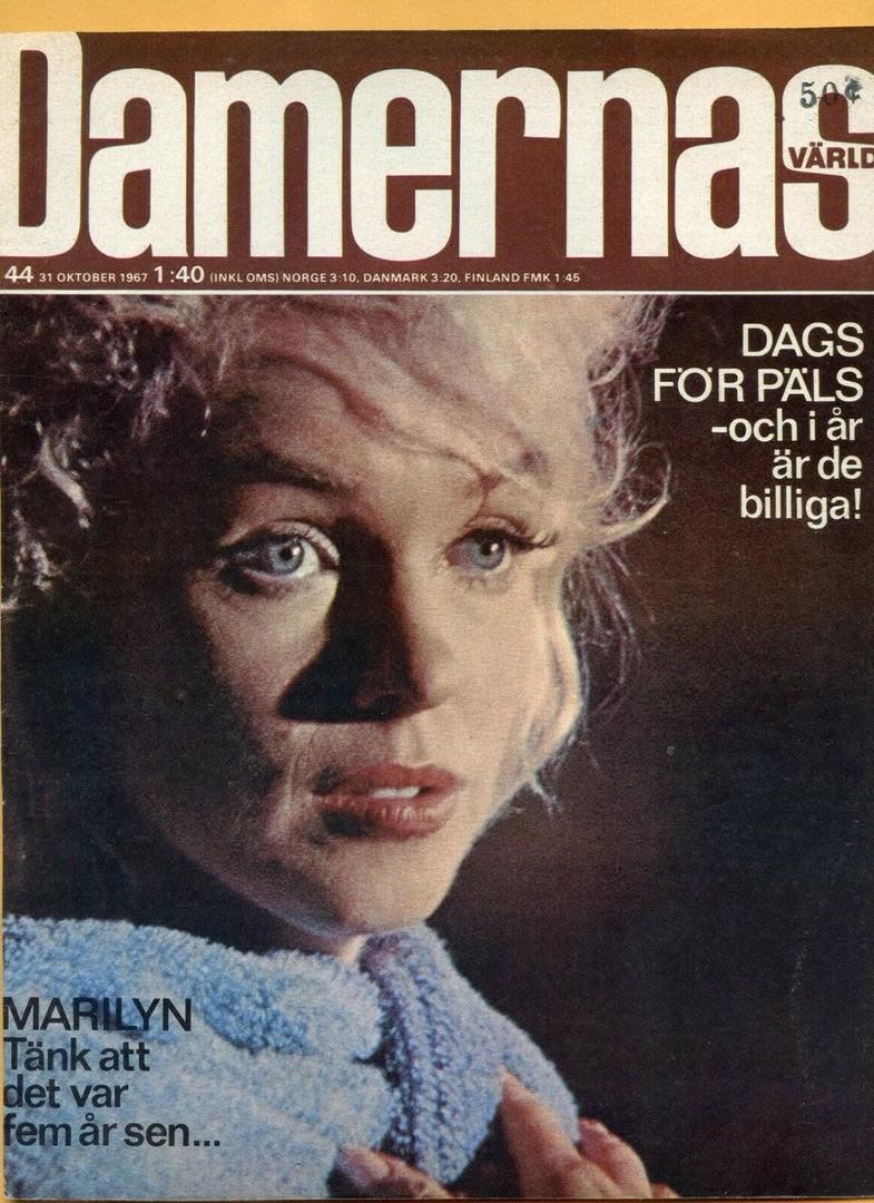 DAMERNAS VARLD magazine side cover  October 1967