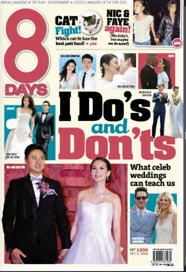 8 DAYS magazine side cover Issue 1250 2 October 2014