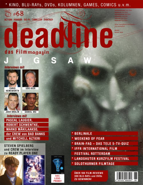 DEADLINE magazine cover Issue 68  March/April 2018
