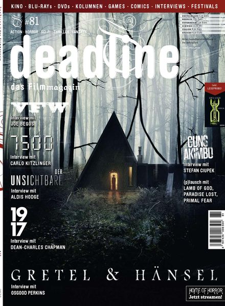 DEADLINE magazine cover Issue 81  June/July 2020