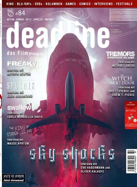 DEADLINE magazine cover Issue 84  November/December 2020