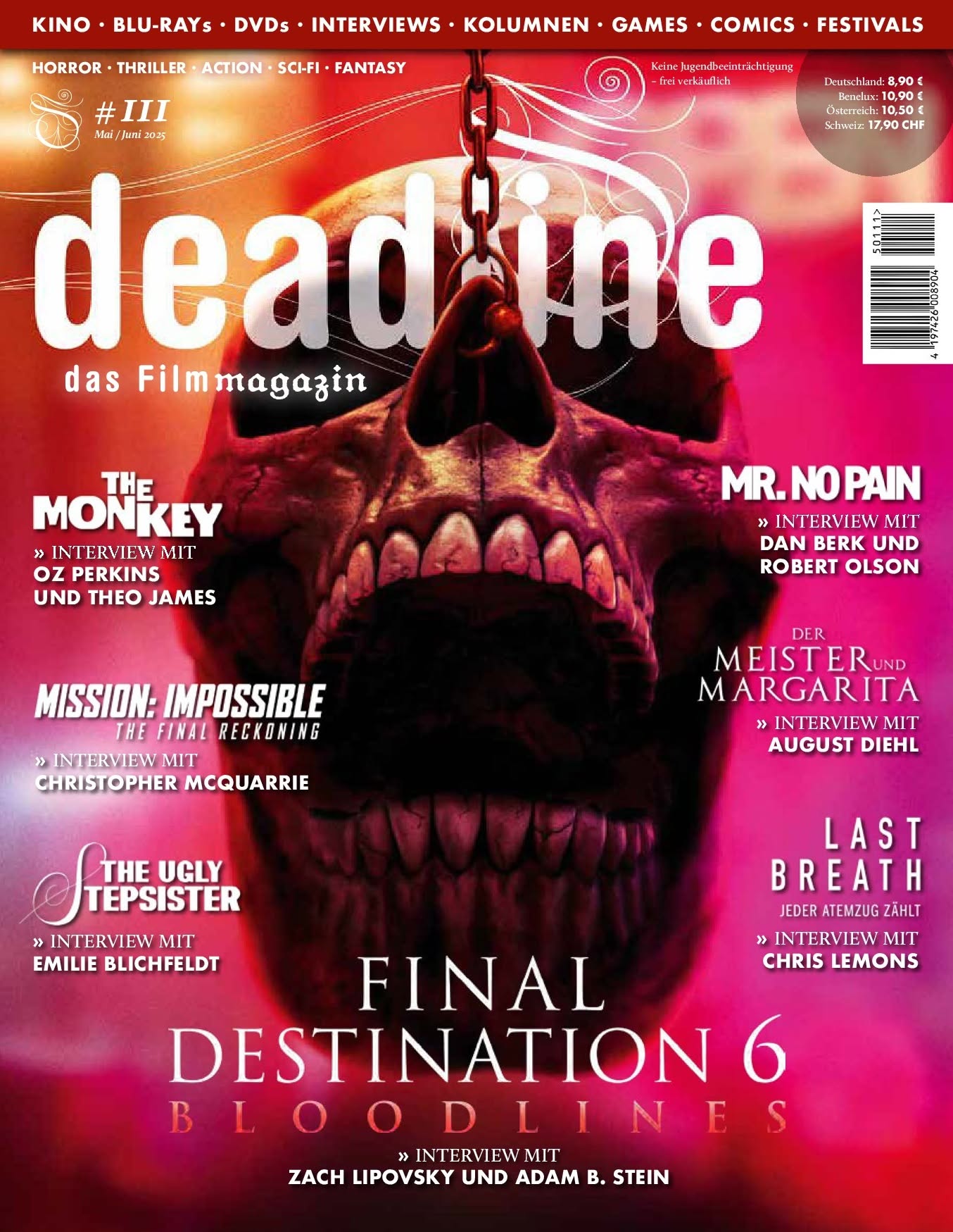 DEADLINE magazine cover Issue 111  May/June 2025