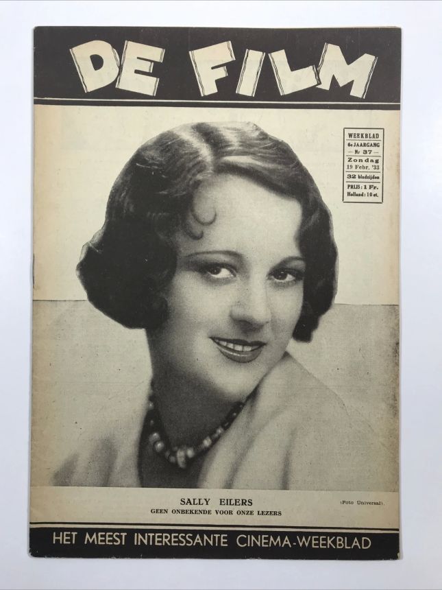 DE FILM magazine side cover Issue 37 19 February 1933