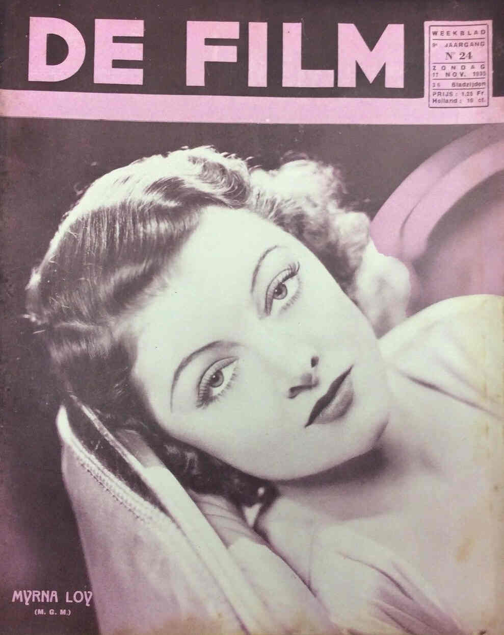 DE FILM magazine side cover 17 November 1935