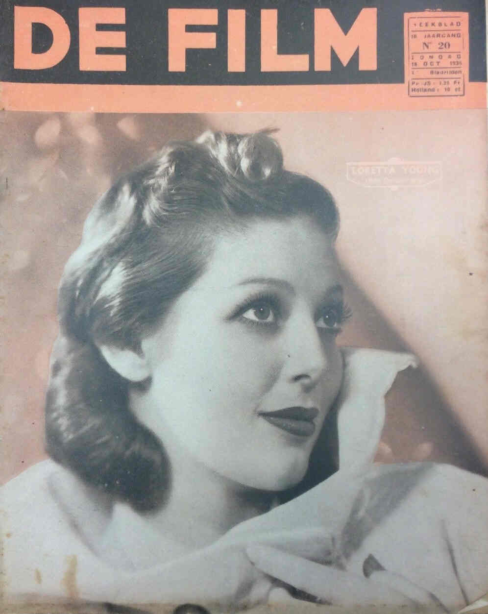 DE FILM magazine side cover 18 October 1936