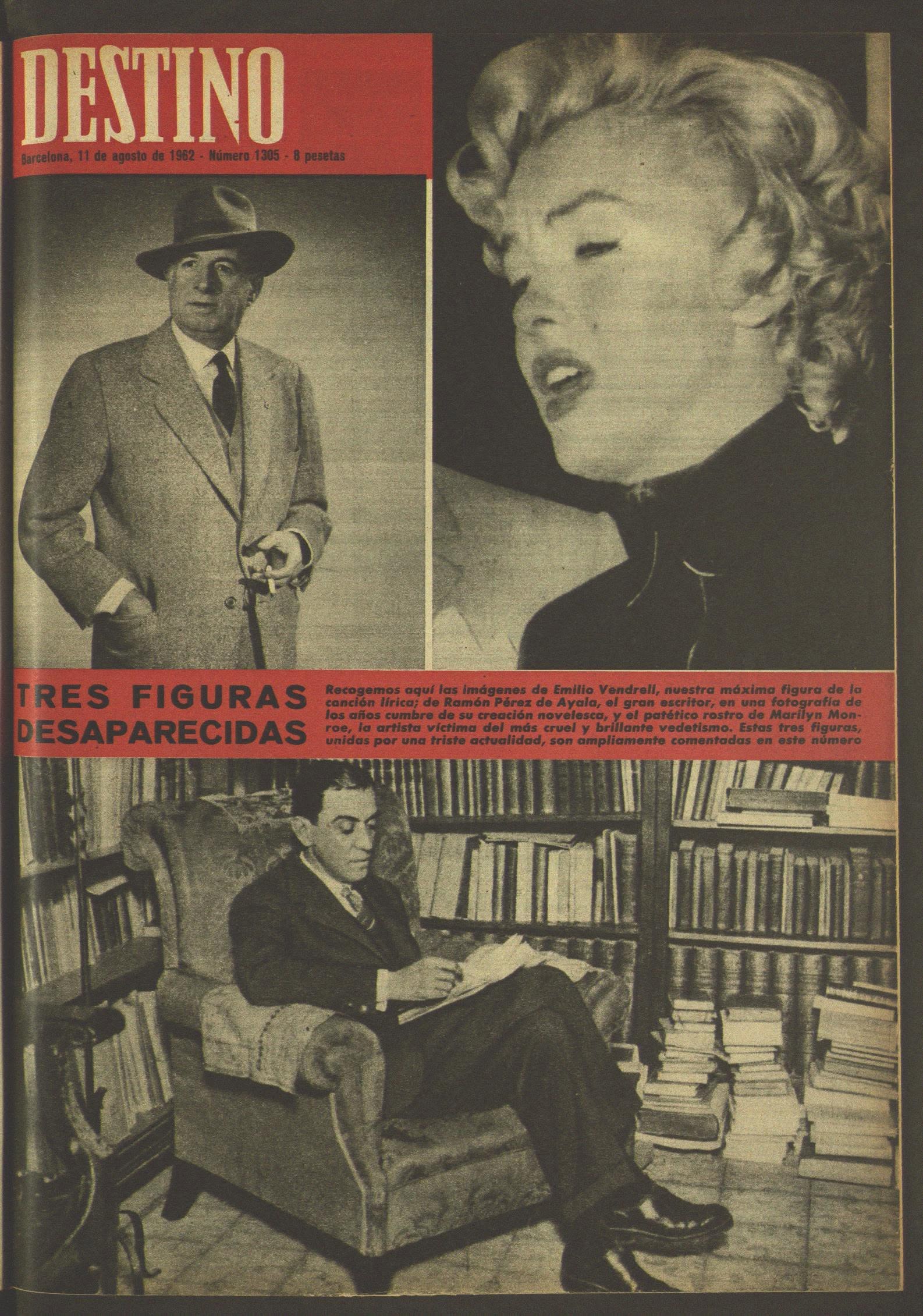 DESTINO magazine side cover Issue 1305 11 August 1962