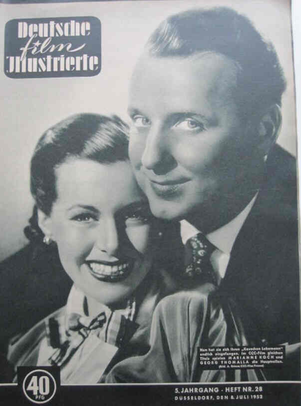 DEUTSCHE FILM ILLUSTRIERTE magazine cover Issue 28 8 July 1952