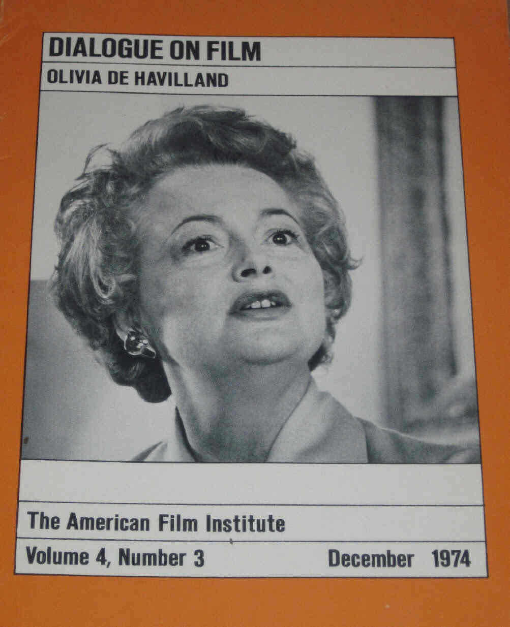 DIALOGUE ON FILM magazine cover Issue 31 Vol 4 #3 December 1974
