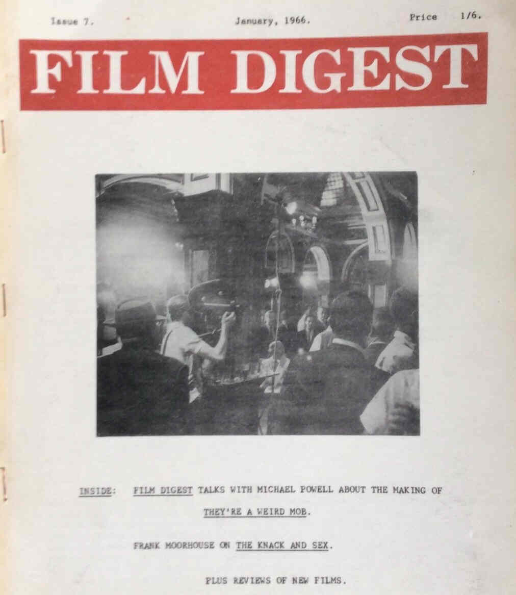 FILM DIGEST (Au) magazine side cover Issue 7 January 1966