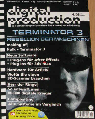 DIGITAL PRODUCTION magazine cover July/August 2003
