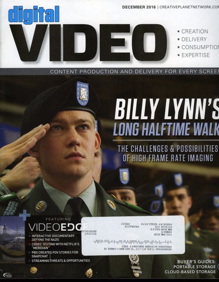 DIGITAL VIDEO magazine cover  December 2016