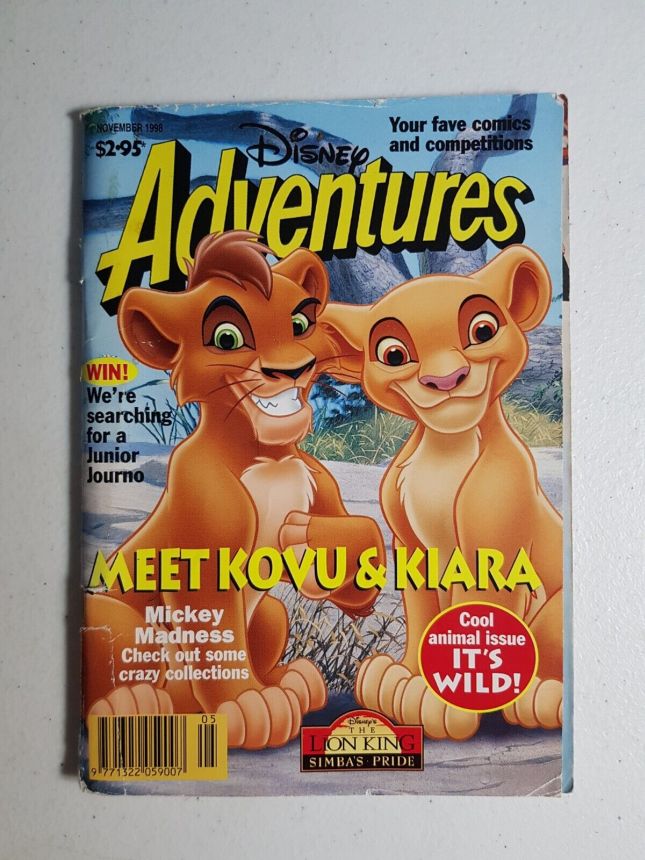 DISNEY ADVENTURES (AU) magazine cover  November 1998