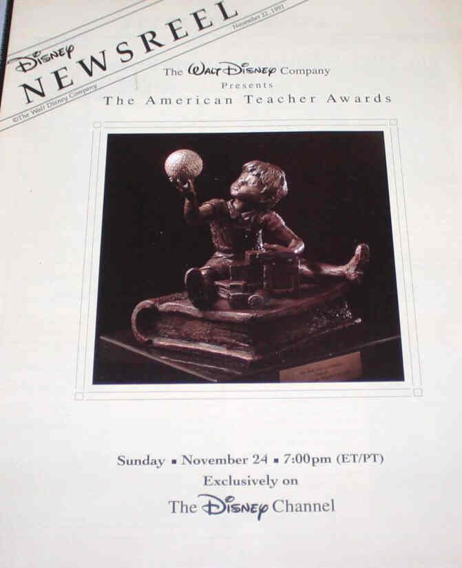 DISNEY NEWSREEL magazine side cover 22 November 1991
