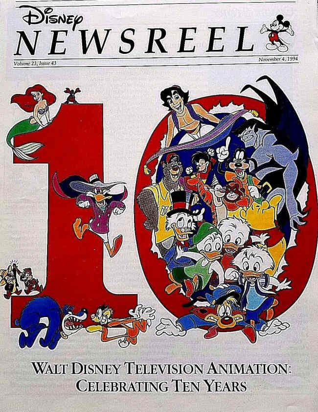 DISNEY NEWSREEL magazine side cover 4 November 1994