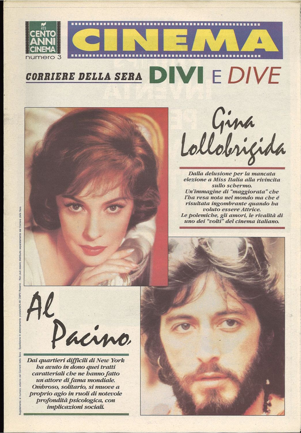 CINEMA DIVI E DIVE magazine side cover Issue 3   1995