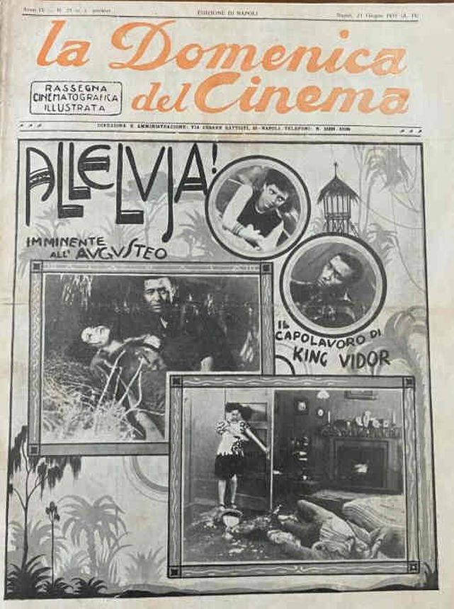 LA DOMENICA DEL CINEMA magazine side cover 21 June 1931