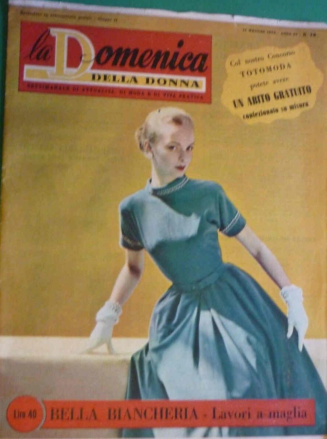 LA DOMENICA DELLA DONNA magazine side cover Issue 19 11 May 1952