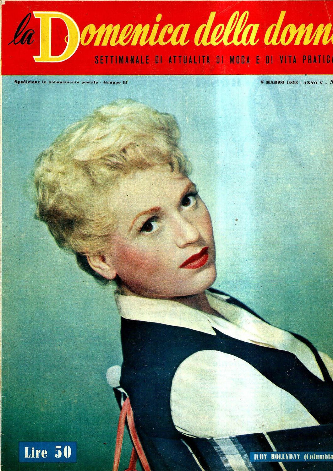 LA DOMENICA DELLA DONNA magazine side cover Issue 10 8 March 1953