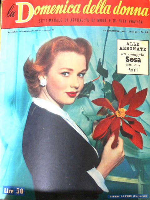 LA DOMENICA DELLA DONNA magazine side cover Issue 46 16 November 1952