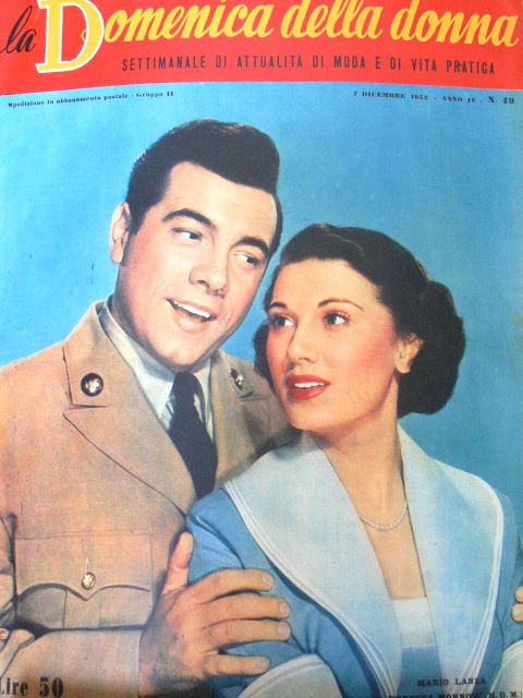 LA DOMENICA DELLA DONNA magazine side cover Issue 49 7 December 1952