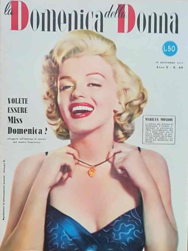 LA DOMENICA DELLA DONNA magazine side cover Issue 50 13 December 1953