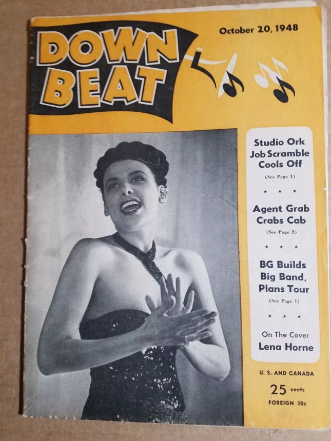 DOWN BEAT magazine side cover 20 October 1948
