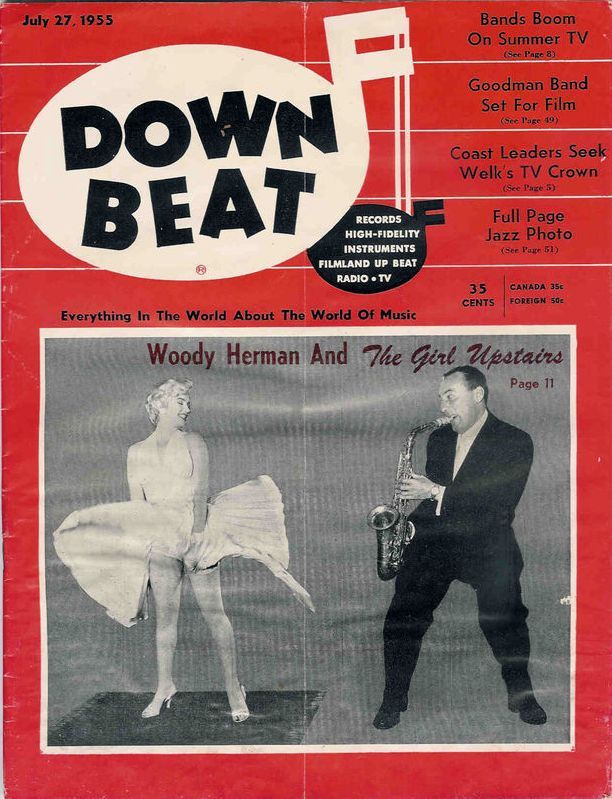DOWN BEAT magazine side cover  Vol 22 # 15 27 July 1955