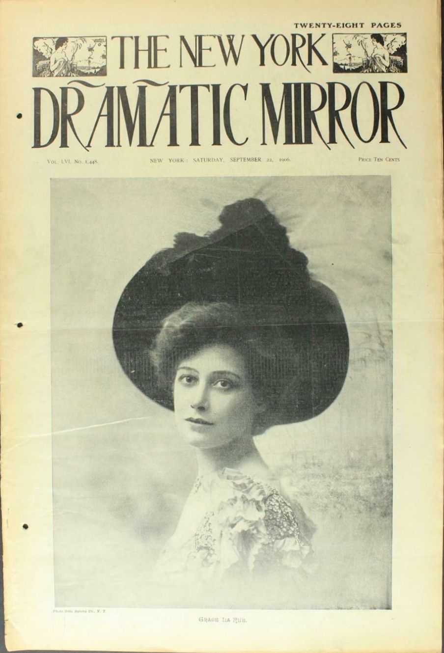 DRAMATIC MIRROR magazine side cover 22 September 1906