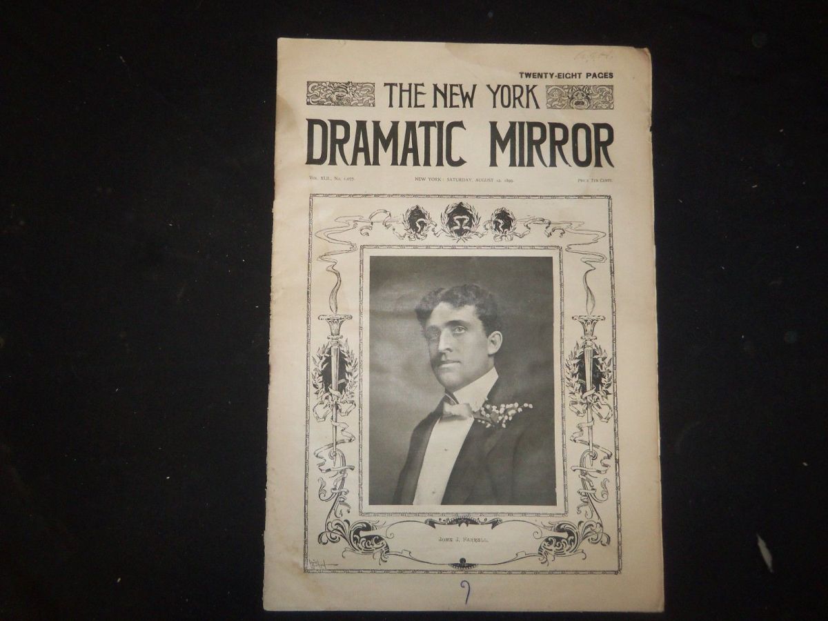 DRAMATIC MIRROR magazine side cover 12 August 1899