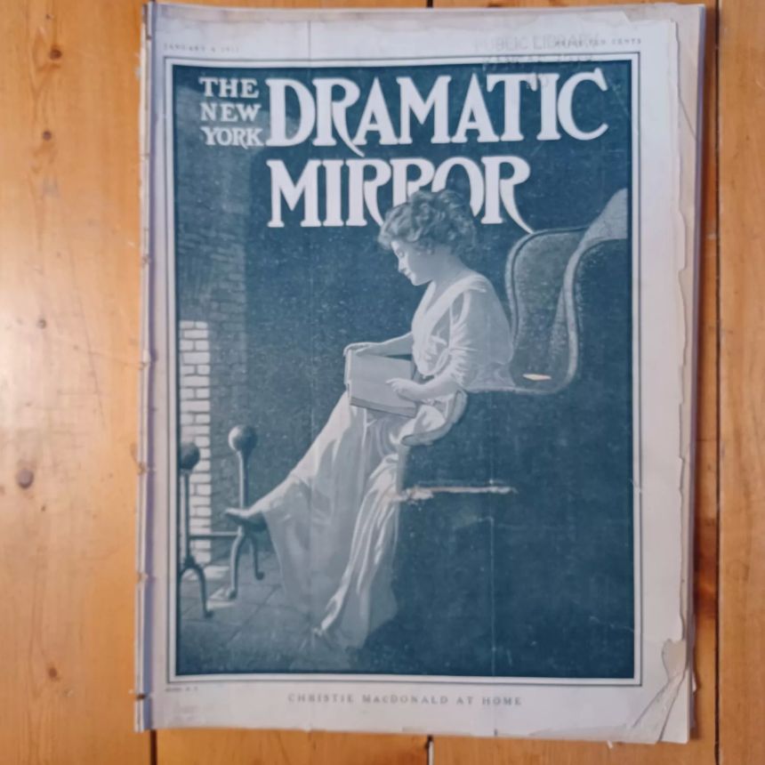 DRAMATIC MIRROR magazine side cover 4 January 1911