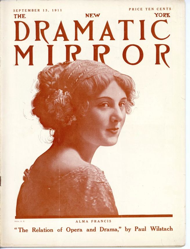 DRAMATIC MIRROR magazine side cover 13 September 1911