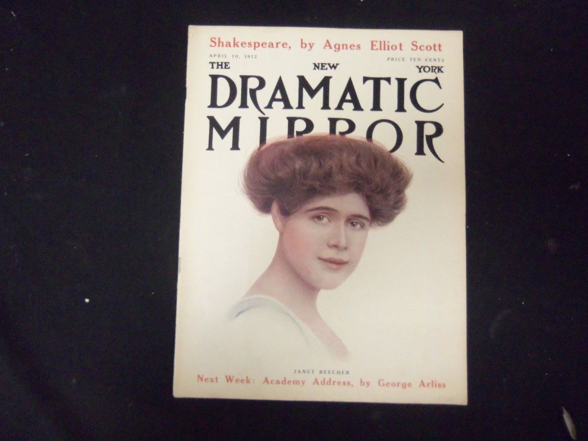 DRAMATIC MIRROR magazine side cover 10 April 1912