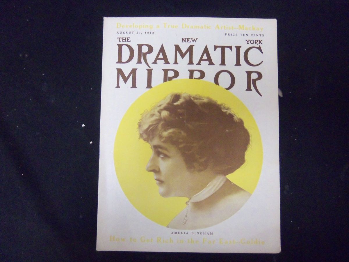 DRAMATIC MIRROR magazine side cover 21 August 1912