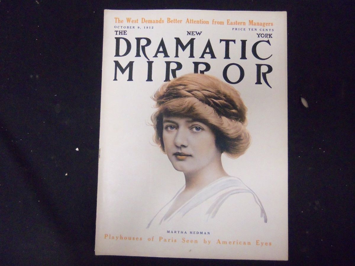 DRAMATIC MIRROR magazine side cover 9 October 1912