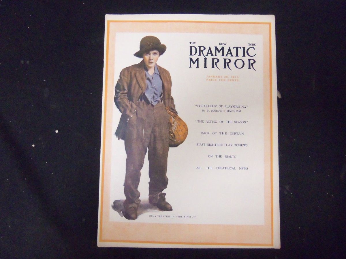DRAMATIC MIRROR magazine side cover 29 January 1913