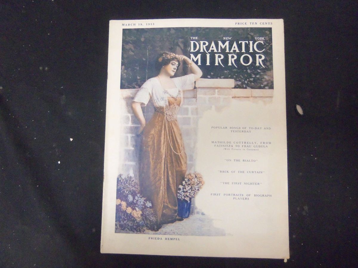 DRAMATIC MIRROR magazine side cover 19 March 1913
