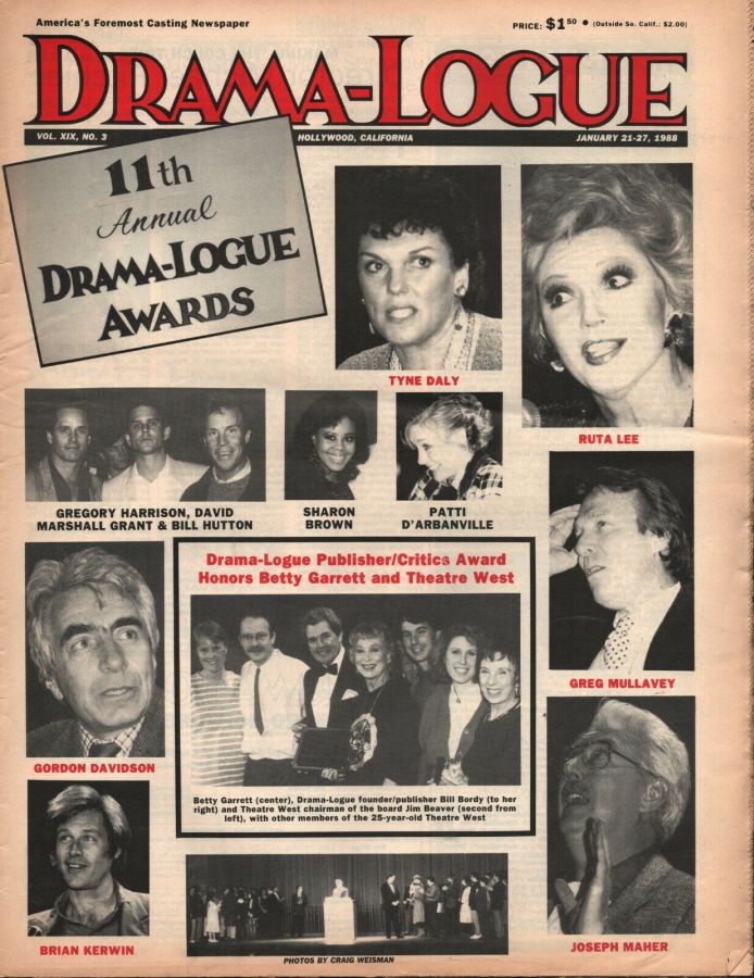 DRAMA LOGUE magazine cover 21 January 1988