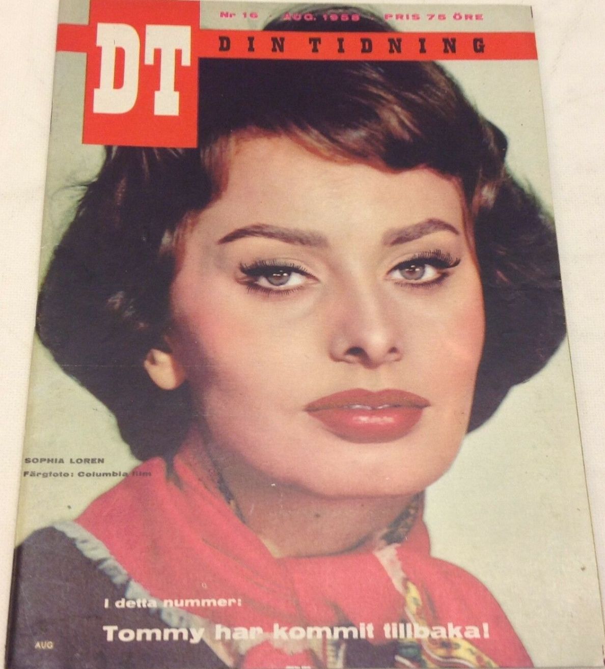 DIN TIDNING magazine cover Issue 16  August 1955
