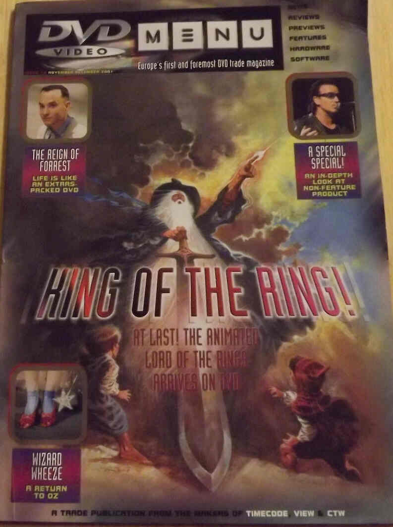 DVD VIDEO MENU magazine cover Issue 13 November/December 2001