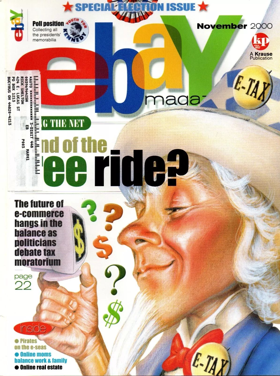 EBAY magazine cover  November 2000