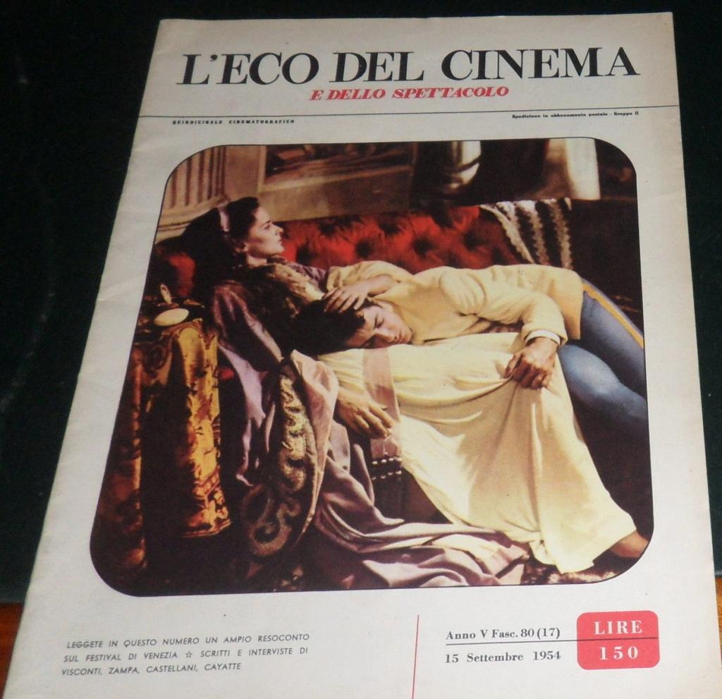 ECO DEL CINEMA E DELLO SPETTACOLO magazine side cover Issue 80 15 September 1954
