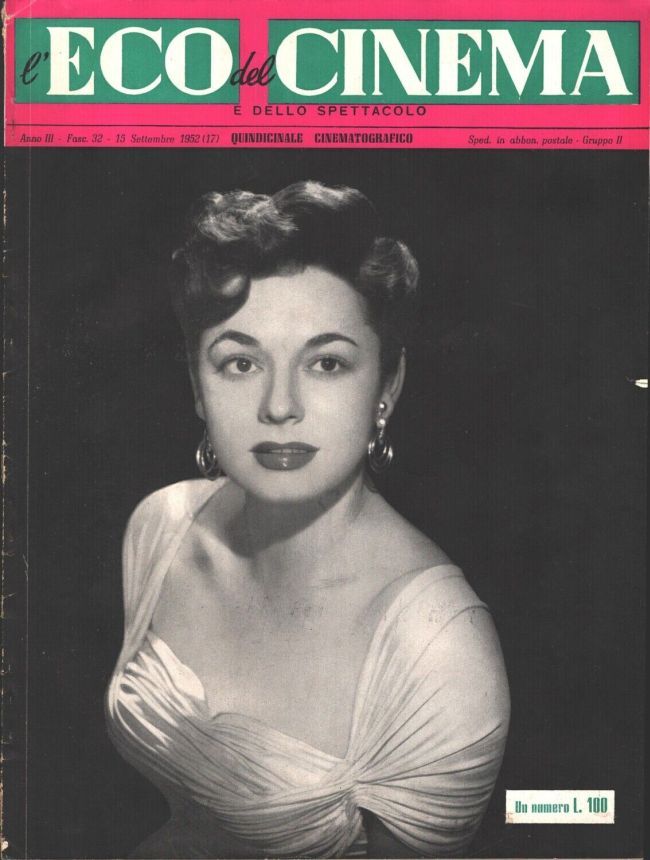 ECO DEL CINEMA E DELLO SPETTACOLO magazine side cover Issue 32 15 September 1952