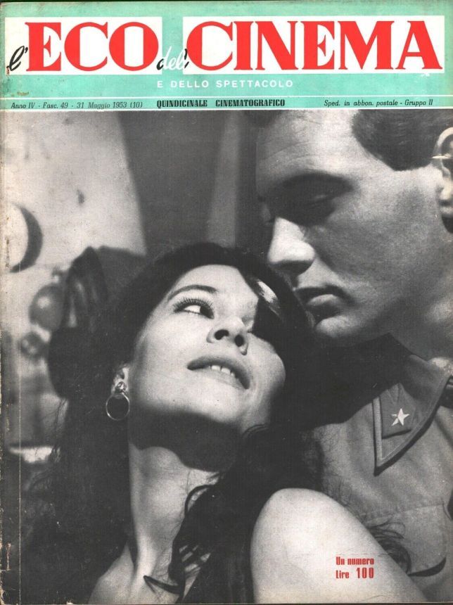 ECO DEL CINEMA E DELLO SPETTACOLO magazine side cover Issue 49 31 May 1953