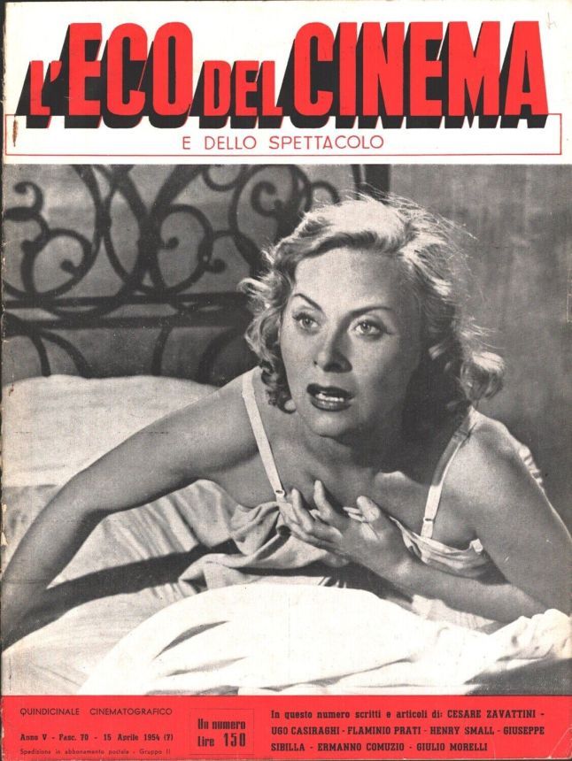 ECO DEL CINEMA E DELLO SPETTACOLO magazine side cover Issue 70 15 April 1954